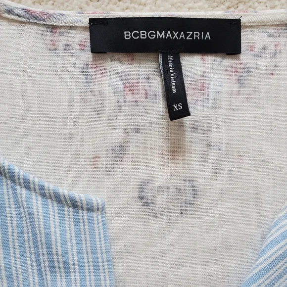 BCBGMaxAzria Contrast Trim Floral Print Tunic Dress szXS